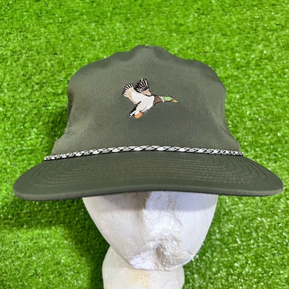 Poncho Outdoors Other - Poncho Outdoors Duck Hat Snapback Rope Embroidered EUC Olive Drab Hunting.
